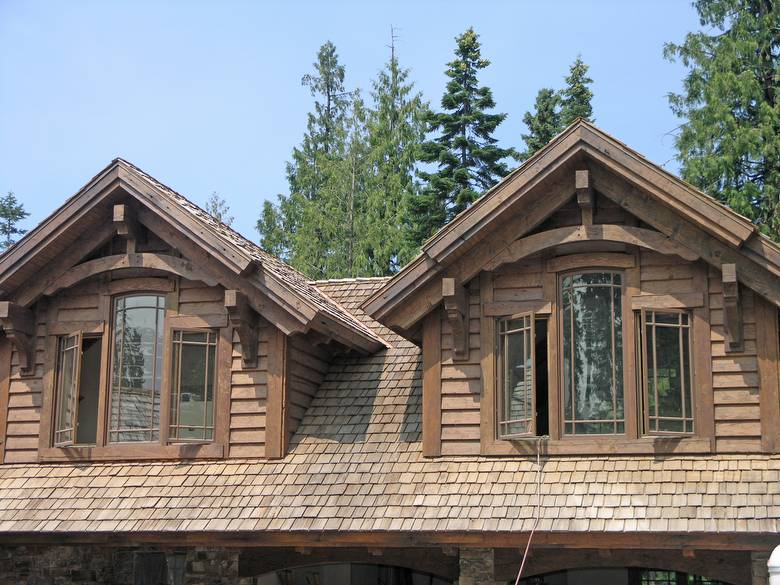 Douglas Fir Wedge-Lap Siding / All materials were distressed and stained onsite